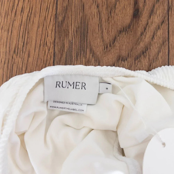 NEW Rumer the Label White Ribbed One Piece Bodysuit, Cassidy Maillot, Size Small - Picture 7 of 7